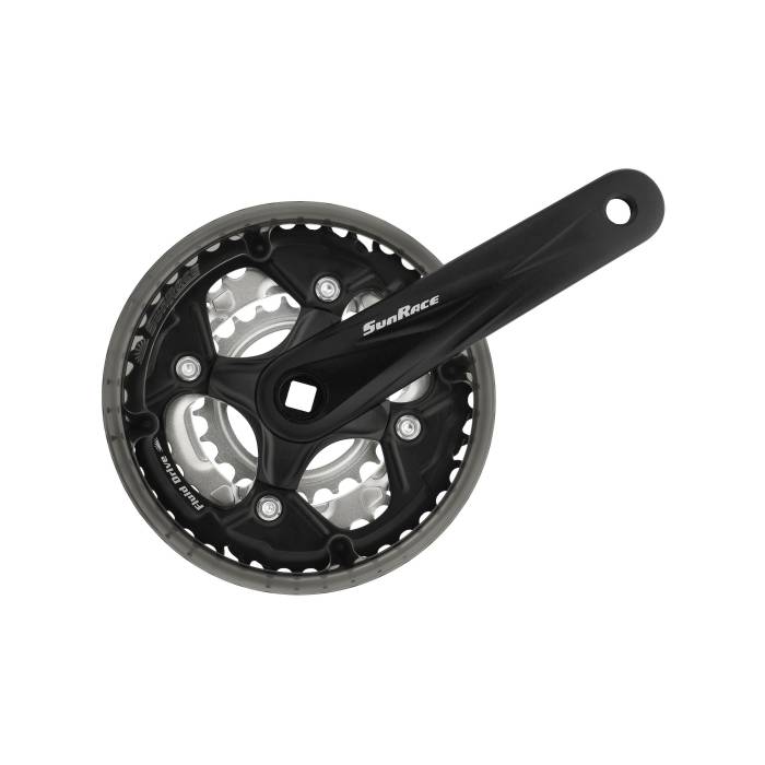 Hajtómű alu 152mm 42/34/24t sunrace fcm513 fekete / ezüst