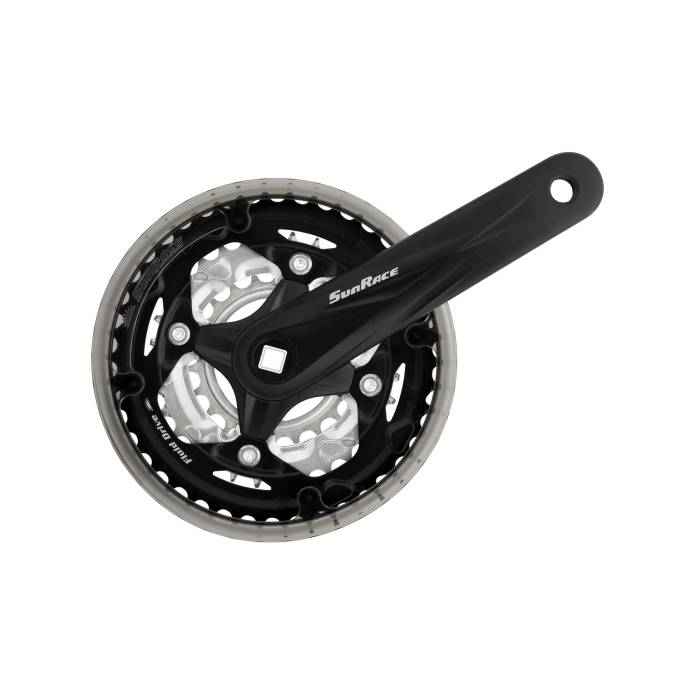 Hajtómű alu 170mm 42/32/22t sunrace fcm600 fekete / ezüst