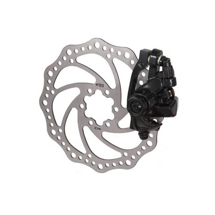 Tárcsafék hátsó mechanikus saccon dm33 160mm tárcsa + nyereg pm / is2000