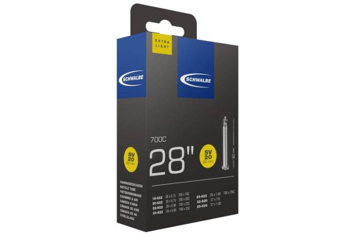 Töm 700x18-25c (18/25-622/630) schwalbe sv20 extra light - 80mm dobozos