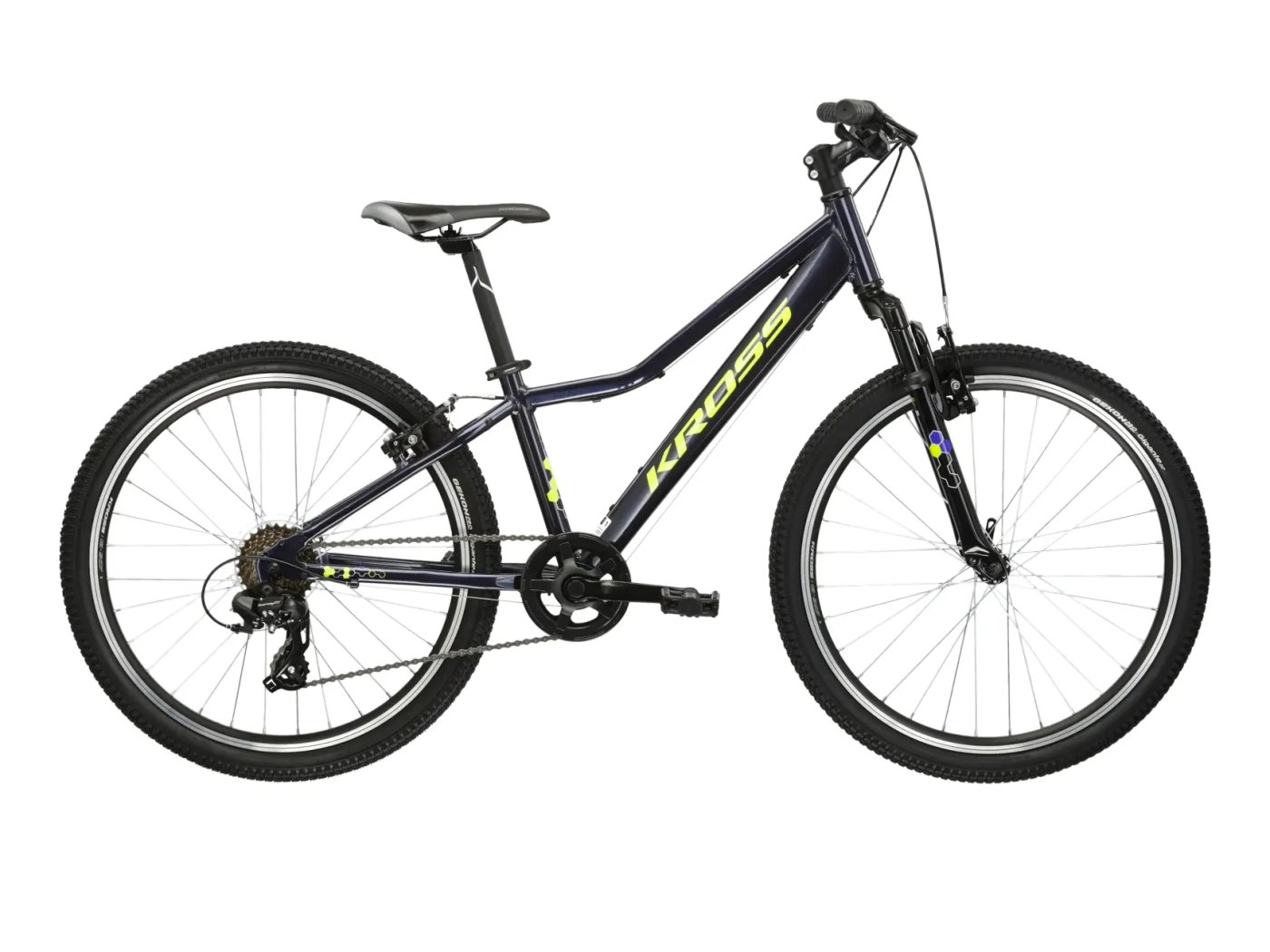 Kross Hexagon Jr 1.0 sötétkék-citrom 24