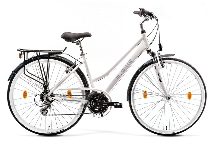 M-BIKE T_BIKE 9.2 NŐI, SELYEM FEHÉR/VILÁGOSRÓZSASZÍN, 40cm, 28