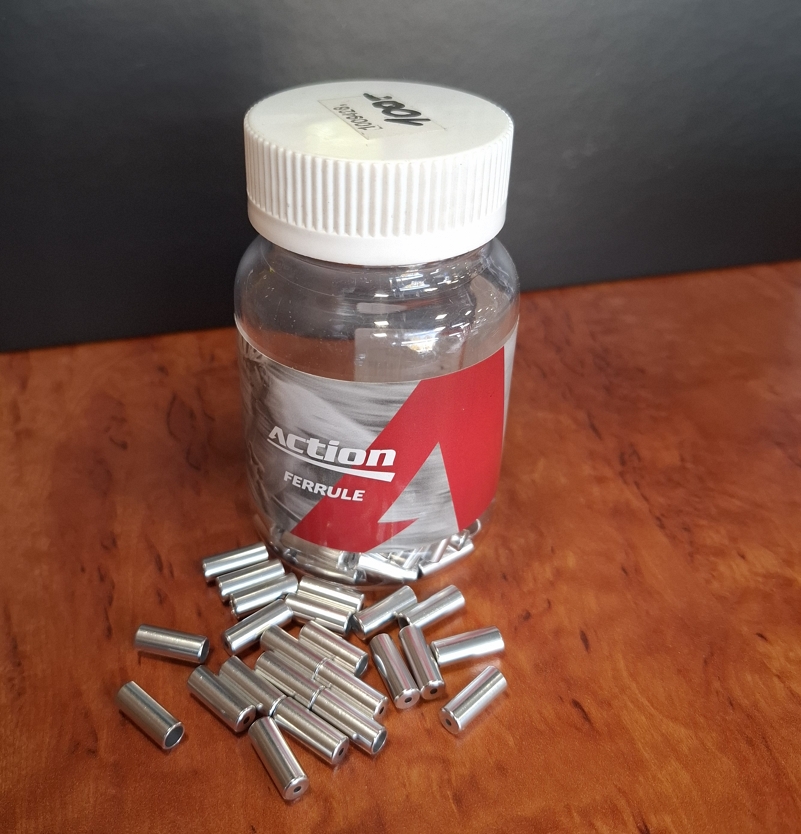 Ashima bowdenház-vég, 4mm, alu ezüst