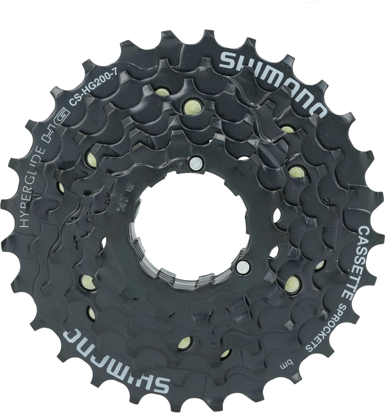 SHIMANO LÁNCKERÉKSOR 7-ES 12-32F CSHG200-7 FEKETE (12T+záróanya nélkül)