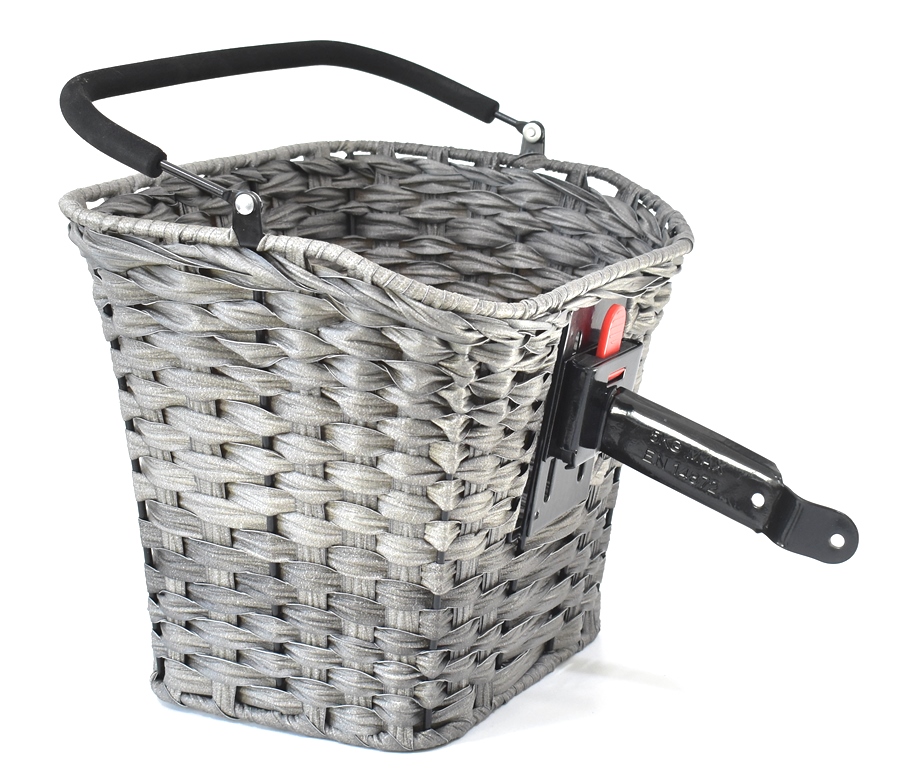 KOSÁR ELSŐ ADAPTERES FONOTT RATTAN DUPLA TENGERIFŰ SZÖVÖTT SZÜRKE 35X25X26CM