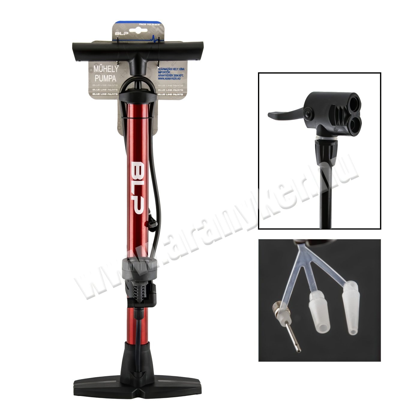 PUMPA BLP.MŰHELY NYOMÁSMÉRŐS PIROS AV-DV-FV 160PSI=11BAR 38x600mm