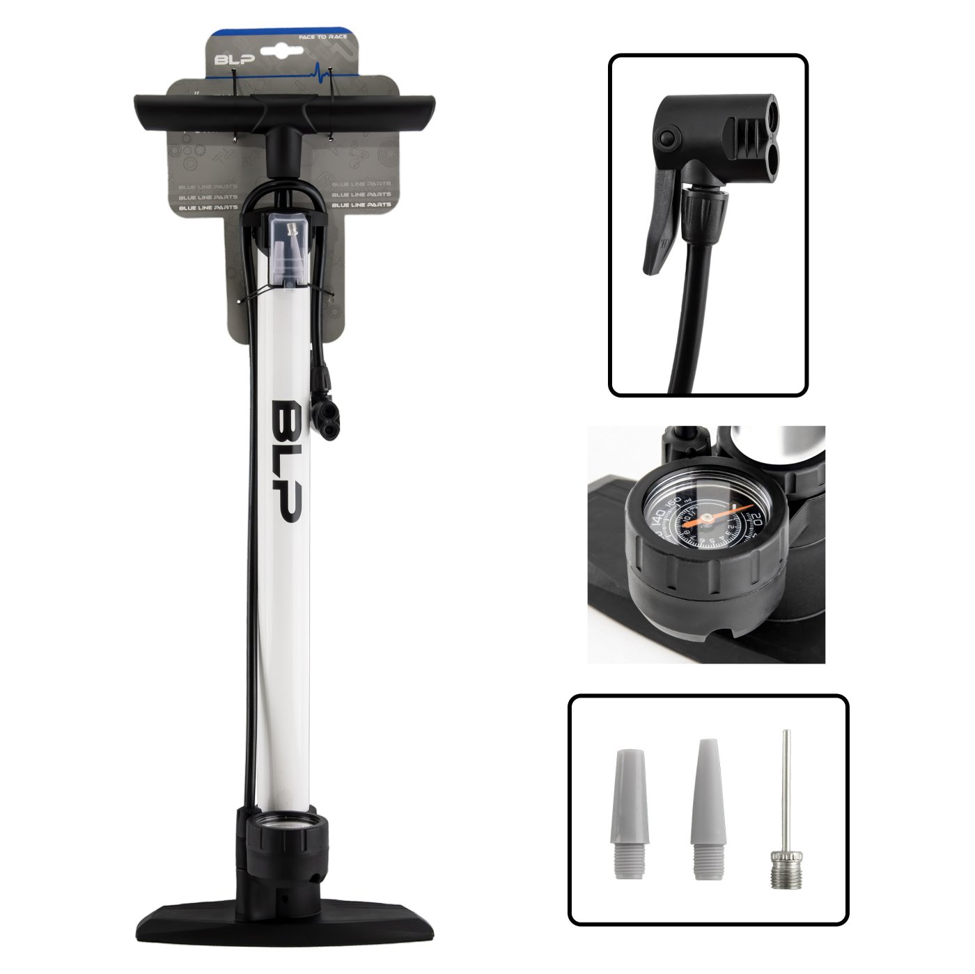 PUMPA BLP.MŰHELY NYOMÁSMÉRŐS FEHÉR AV-DV-FV 160PSI=11BAR 38x600mm