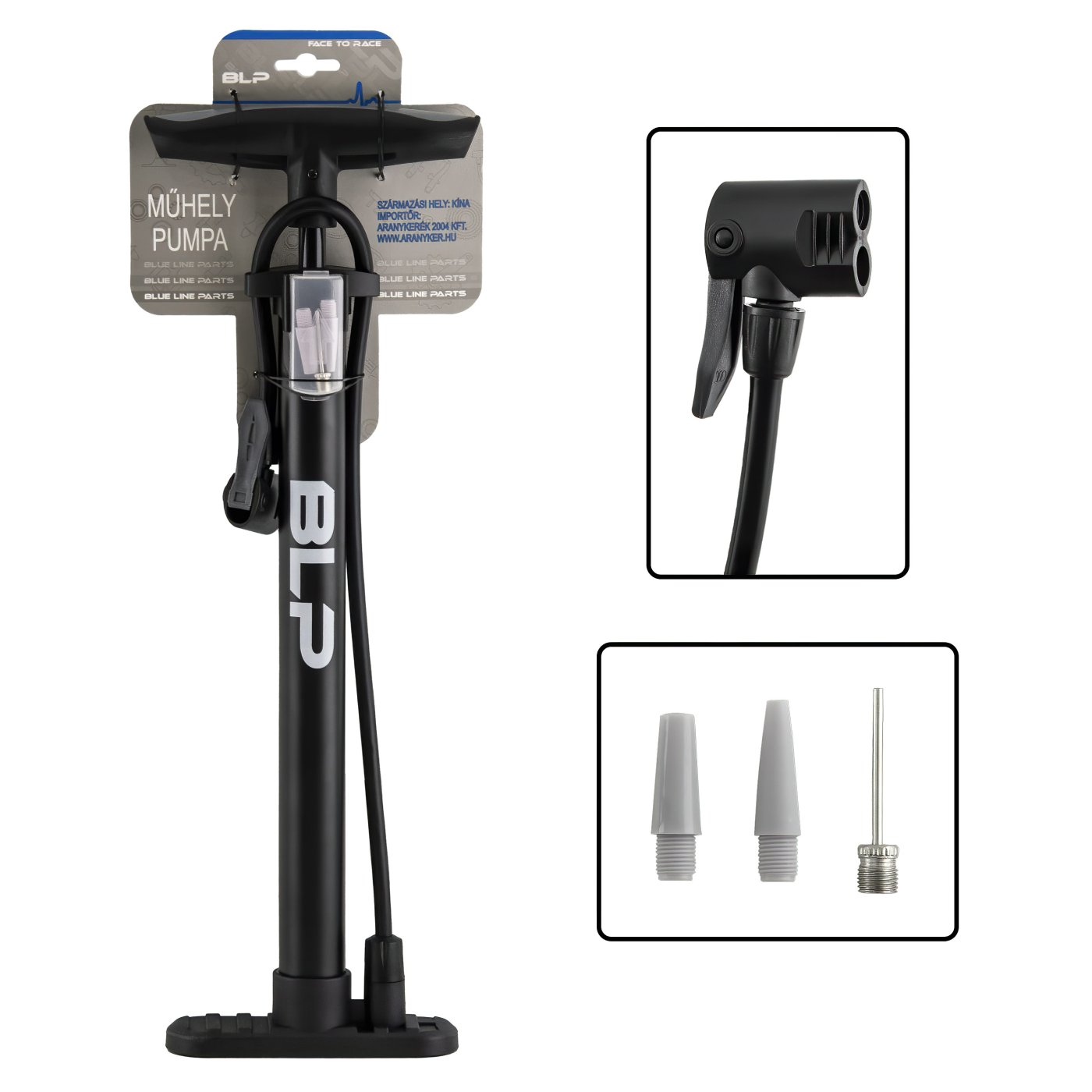 PUMPA BLP.MŰHELY MINI ACÉL FEKETE AV-DV-FV 160PSI=11BAR 32X450MM