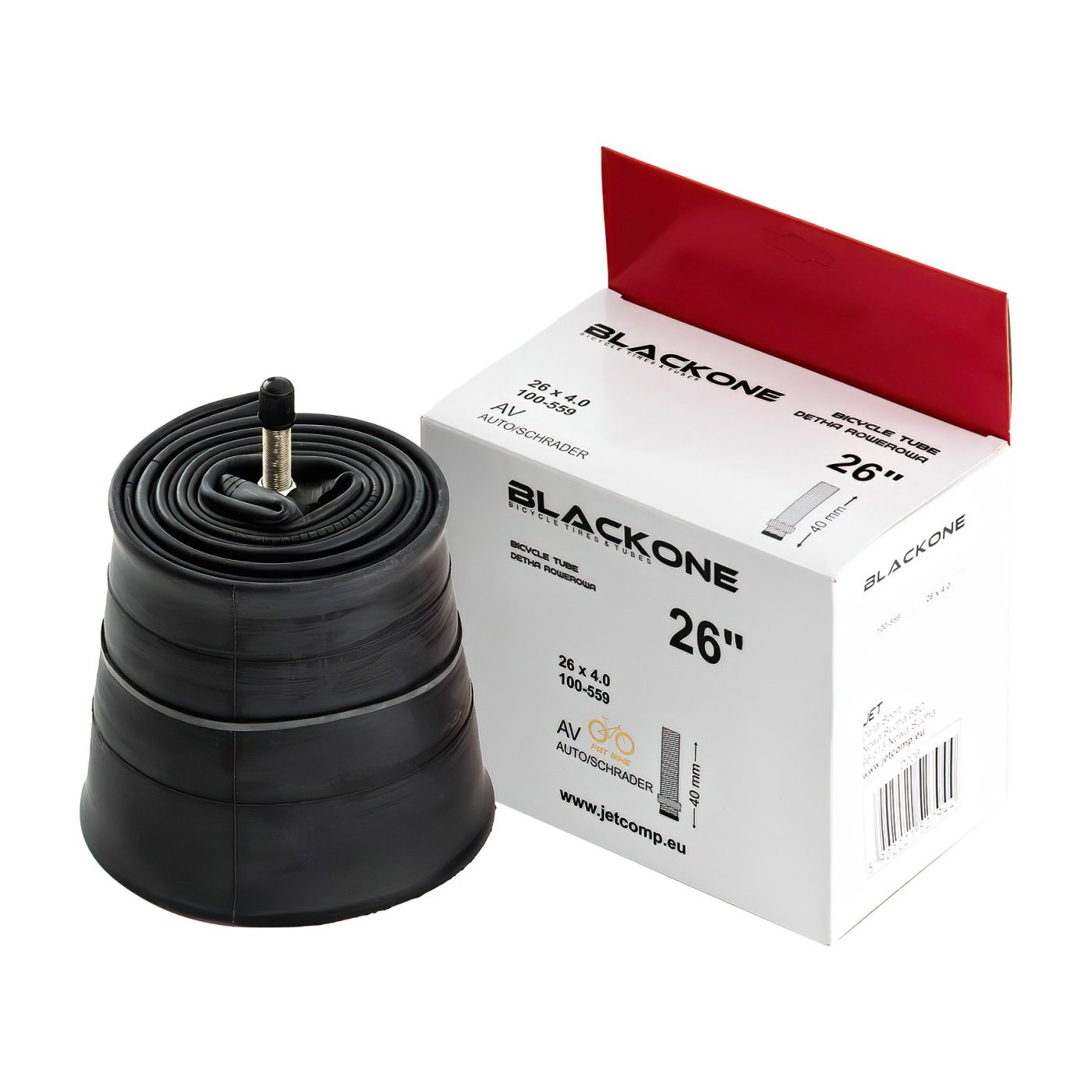Tömlő 26X4.00 BLACKONE FAT BIKE AV 40MM 100/559 AV-40MM MENETES Szelep