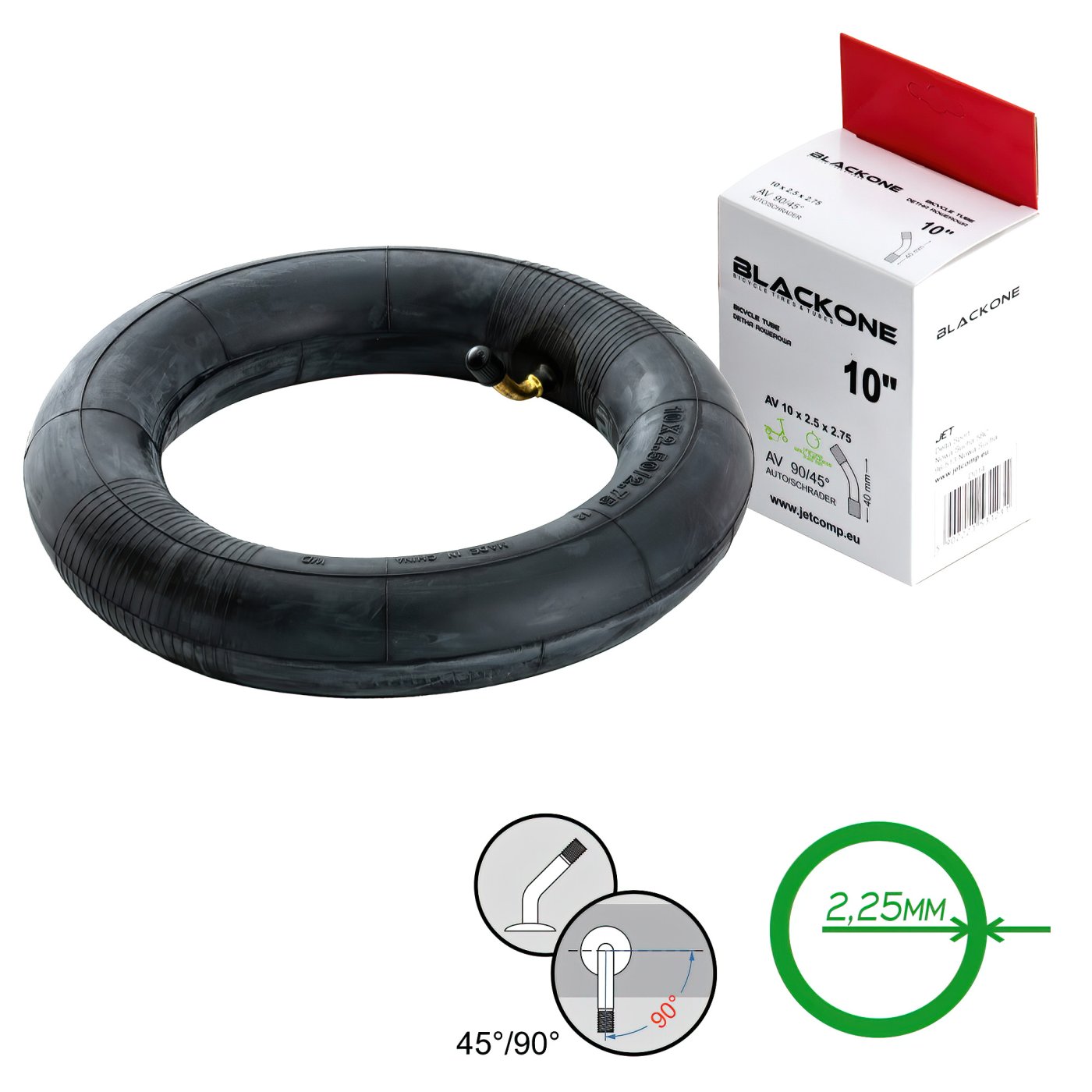 TR.10X2,5/2,75 BLACK1 AV-90/45 E-ROLLER FALVASTAGSÁG 2,25MM