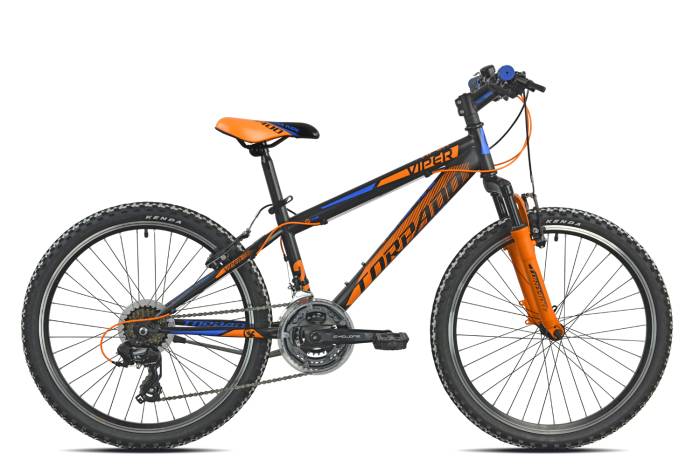 Kerékpár Torpado T610 VIPER MTB 24" fekete/narancs/kék SHIMANO TX35 18V EF-407(23T)