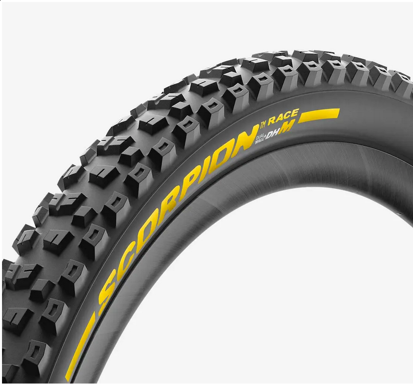 Külső Pirelli Scorpion Race MTB - DH M 29 x 2.5 TLR, SÁRGA FELIRATTAL,