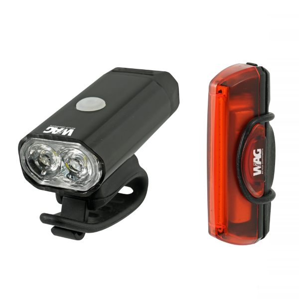 Lámpa szett WAG ADVENTURE első: 400 lumen, hátsó - 16 COB led, USB-és (711)