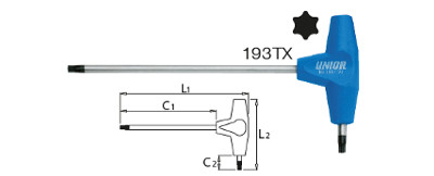 Szerszám Unior 193TX (TX25), Torx (TX) kulcs T-markolattal