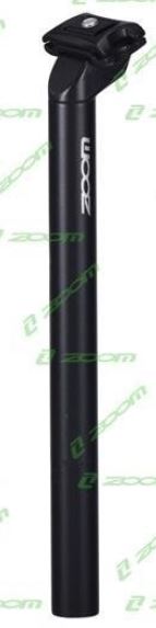 Nyeregcső ZOOM alu., 30,0×400mm fekete, FEJJEL