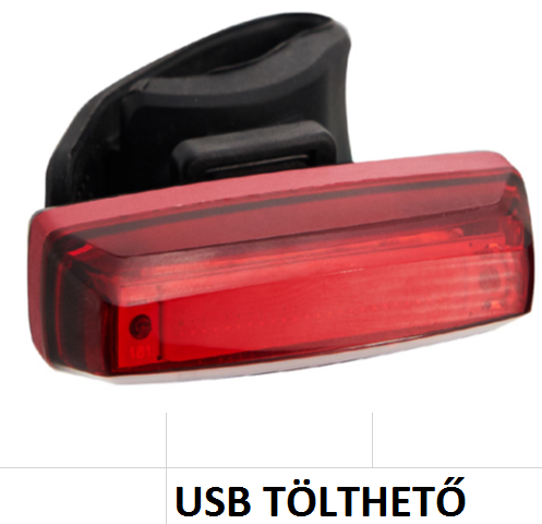 Lámpa hátsó VeloGo Chip On Board (COB) led piros 35 lumen - USB