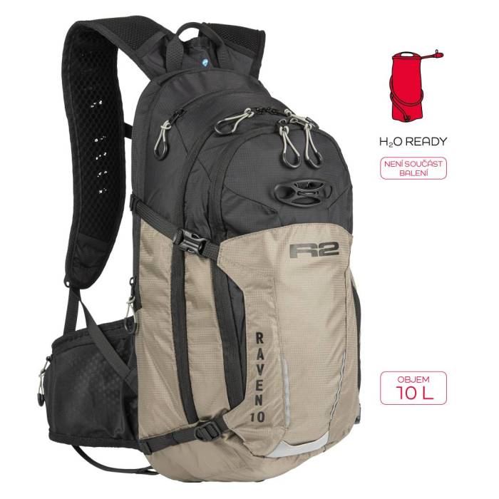 Hátizsák R2 RAVEN ATBP04E, fekete/bézs, 10L-es