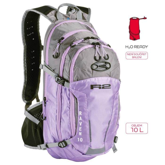 Hátizsák R2 RAVEN ATBP04F, szürke/lila, 10L-es