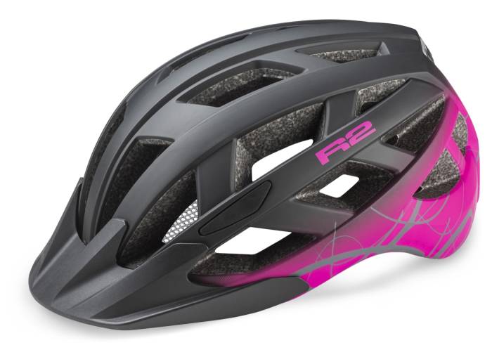 Bukósisak R2 LUMEN ATH18T/M ledes, rózsaszín matt (55 - 59 cm)