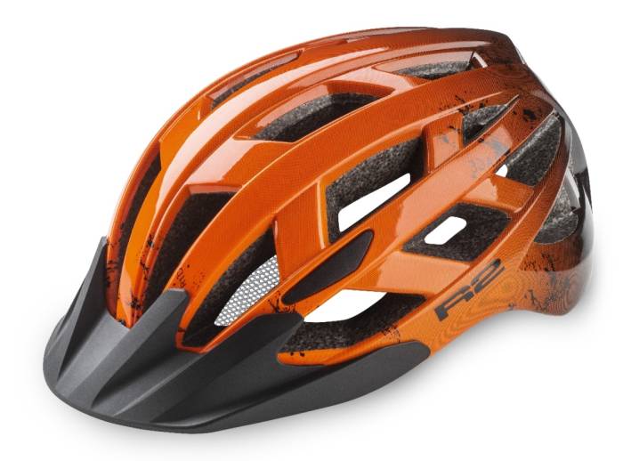 Bukósisak R2 gyerek LUMEN JUNIOR (gyerek) ATH20Q/S Inmold, ledes, narancs/fekete (52 - 55 cm)