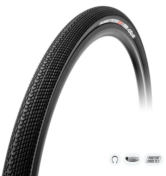 Külső TUFO Gravel Speedero fekete, tubeless 36-622(700x36C), 390gr. 2-5 bar (30-70 p.s.i.) - szövetsűrűség: 210 / 375 TP