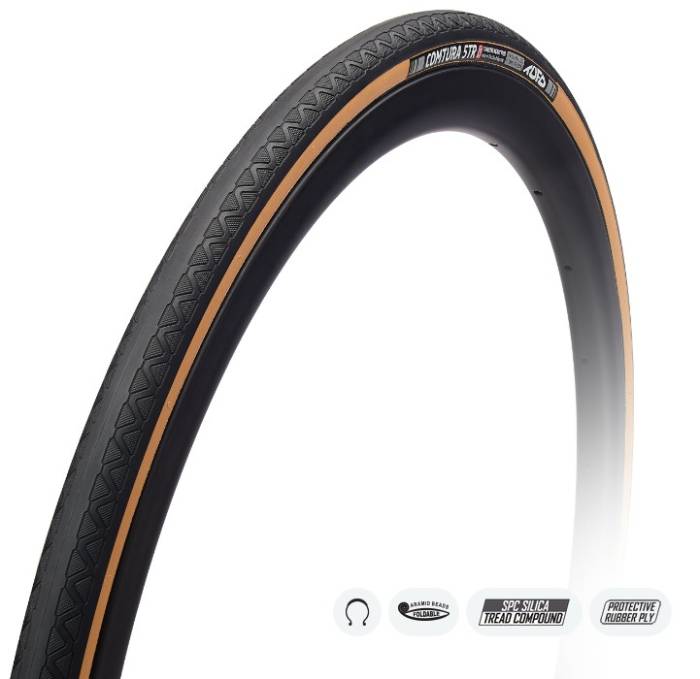 Külső TUFO Tubeless Ready(belső nélküli)COMTURA 5 TR 25mm-622 (700x25C) 280 gr. 5 - 7 bar (75-100 p.s.i.) - beige/fekete