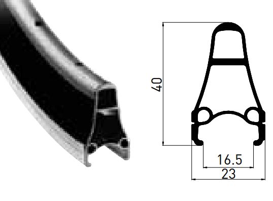 Felni Gipiemme R40 RACTOR 622x16,5mm h:40, 36ly, festett fékfelületes