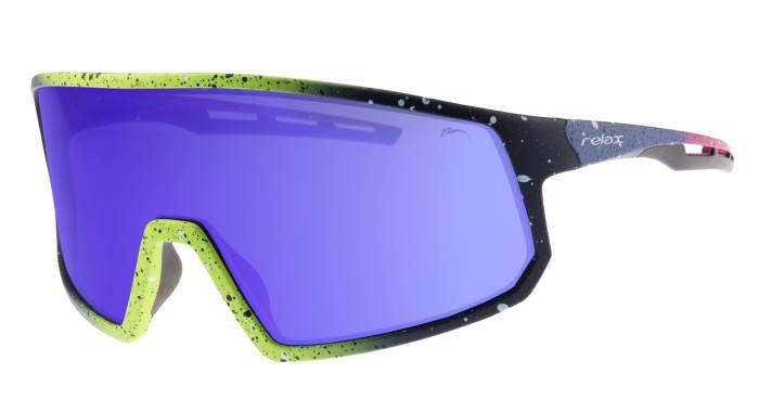Szemüveg RELAX Falster R5422C, 100% UV protection A,B,C., polarizált, LENCSE: KÉK NFERNO PLATINUM BEVONATTAL, KERET: fekete, sárga, kék, rózsaszín, (MÉRET: 145-0-118)
