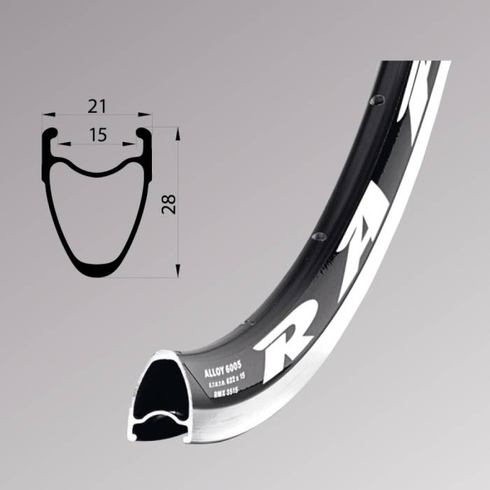 Felni REMERX RAPID 622x15 32H fekete, köszörült fékfelületes