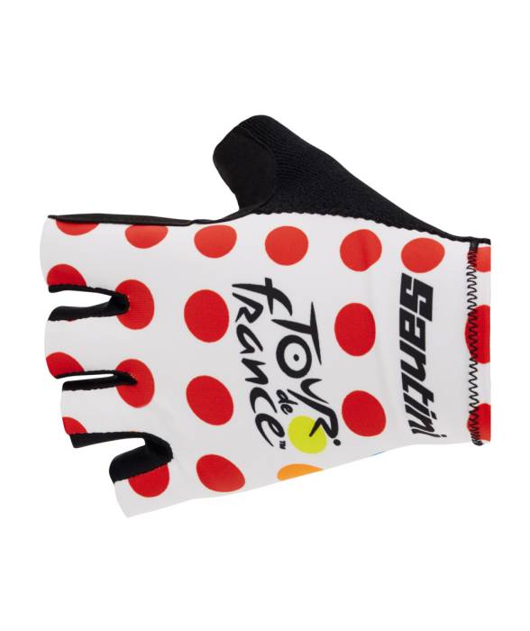 Kesztyű Santini  TOUR DE FRANCE piros pöttyös M