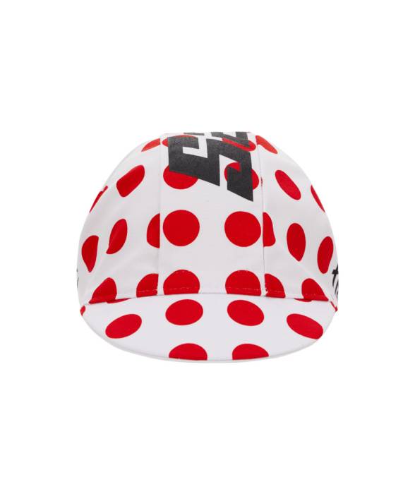 Sapka Santini TOUR DE FRANCE Polka Dots fehér/piros pöttyös