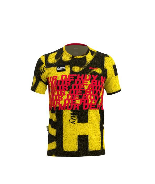 Póló Santini MUR DE HUY - TECH T-SHIRT sárga/fekete XXL