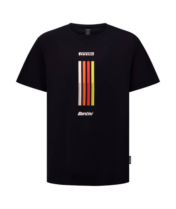Póló Santini PIRELLI unisex  fekete XXL