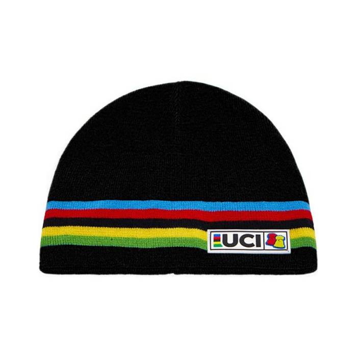 Sapka Santini UCI Rainbow BBH BEANIE téli fekete (BBH309)