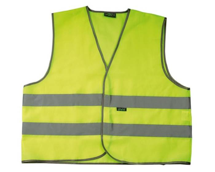 MESH GILET felnőtt elől tépőzáras mellény sárga - WOWOW (W010068BPPB.M)