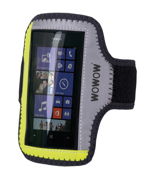 SMARTPHONE ARMBAND mobiltelefon tartó ezüst/sárga/fekete - WOWOW