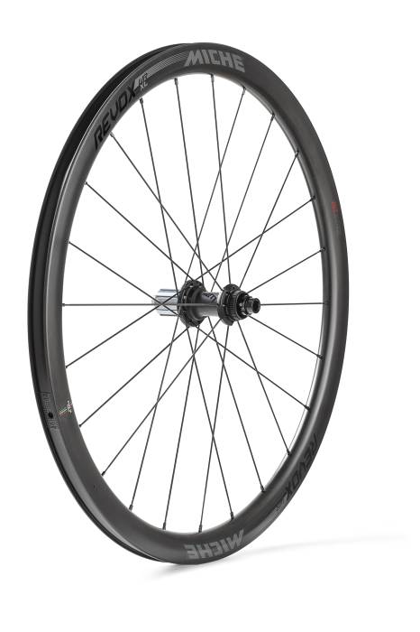 Kerékszett Miche REVOX XL DX UD carbon 622-19C, H:38mm, TX12/100mm - TX12/142mm, fekete, (Tubeless Ready) 1650gr. SH - UCI APPROVED TÁRCSAFÉKES