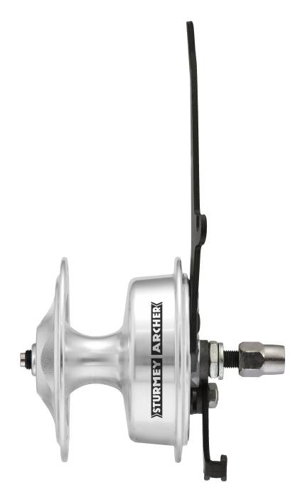 Agy első Sturmey X-FD alu. 70mm dobfékes 36H ezüst
