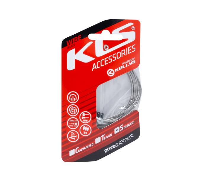 Inner brake cable KLS MTB+ROAD 200 cm, stainless, 1pc