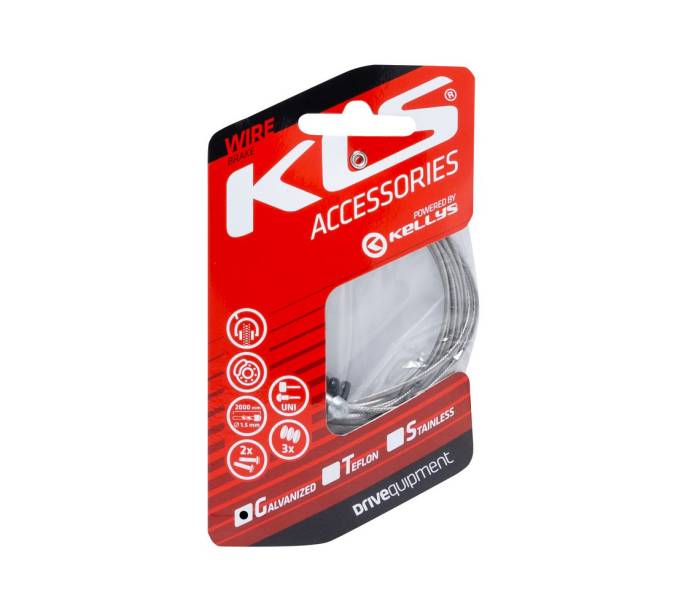 Inner brake cable KLS MTB+ROAD 200 cm, galvanized, 1pc