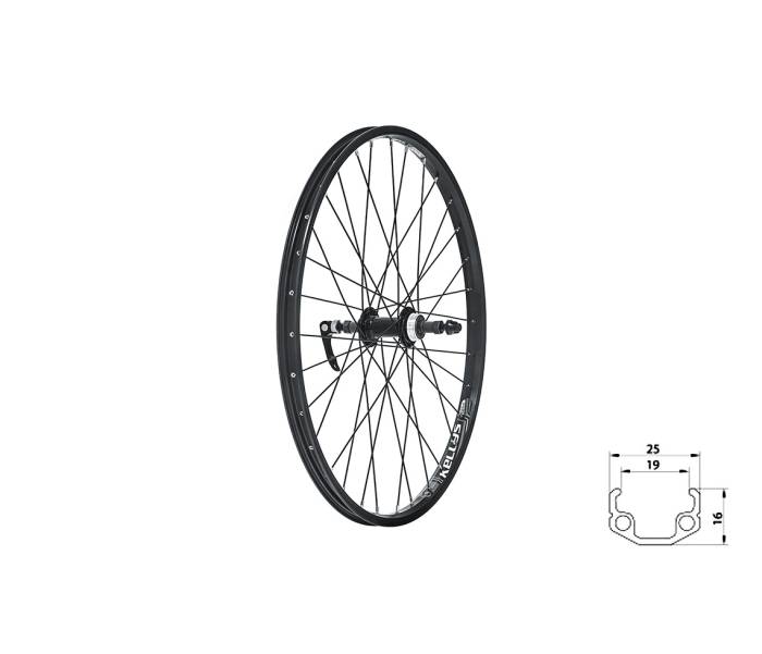 Hátsó kerék KLS WASPER FREEWHEEL V-brake QR, 24