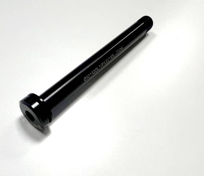 Front axle M12x1.5, QR MF5 UNI lenght 118mm (SOOT)
