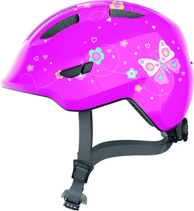 ABUS kerékpáros gyerek sisak Smiley 3.0, In-Mold, pink butterfly, S (45-50 cm)