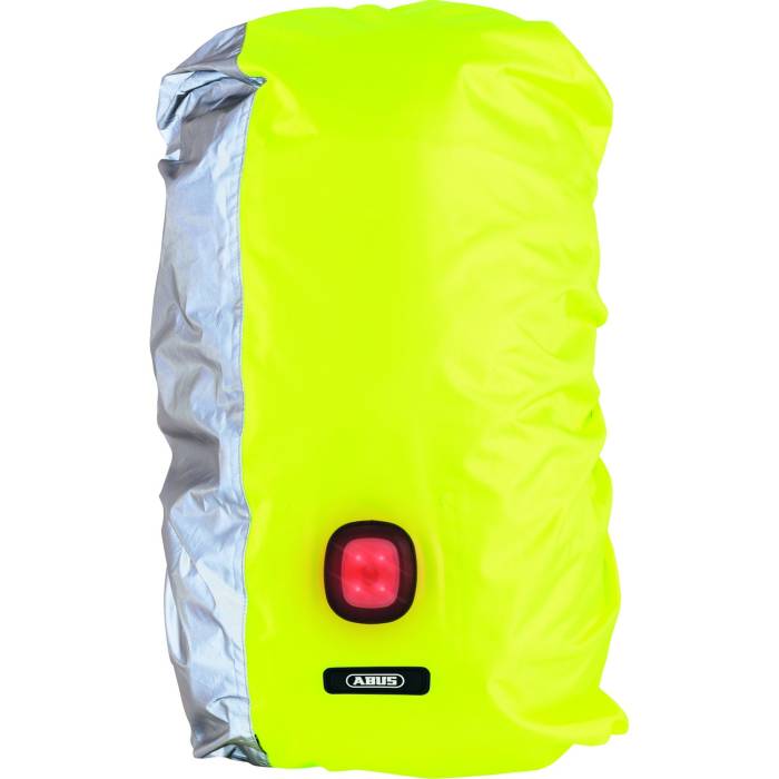 ABUS Lumino biztonsági fényvisszaverõs táskavédõ, Night Cover, USB-s lámpával, neon sárga