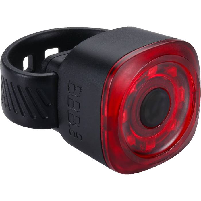 BBB Cycling kerékpáros hátsó lámpa BLS-226 Spirit, 12 lumen, 9 mód, micro USB tölthetõ 250mAh akku, 8 akkufeszültség visszajelzõs LED-del, gumis felfogatással