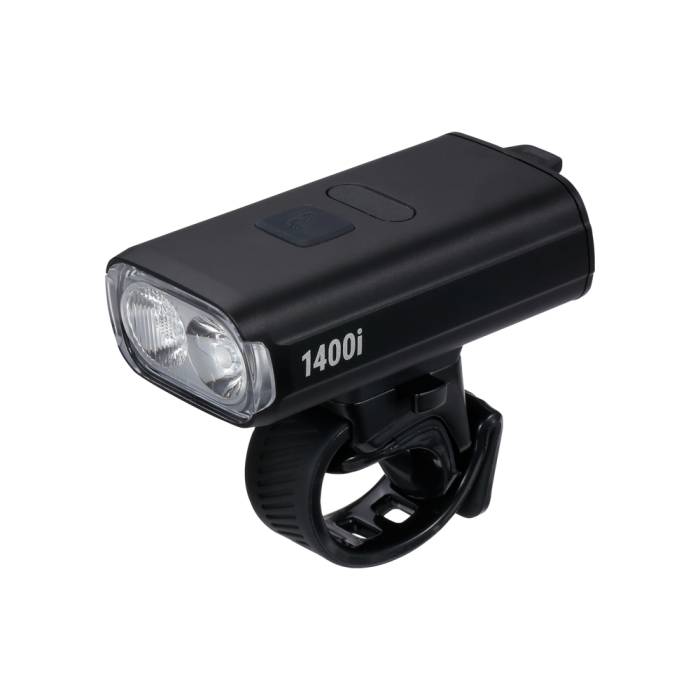 BBB Cycling kerékpáros elsõ lámpa BLS-271i StrikeDuo 1400i, 1400 lumen, 8 mód, USB-C tölthetõ akku, gumis felfogatás, visszajelzõvel, távirányító kompatibilis (BLS-179/178i)