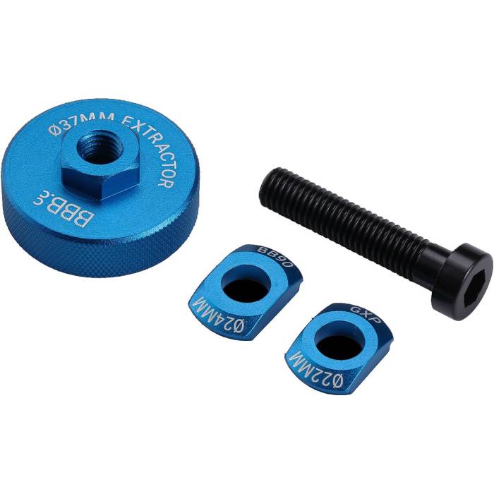 BBB Cycling kerékpáros szerszám - középrész csapágy lehúzó BTL-232 Bearing Remover GXP/BB90, 17mm-es villáskulcs kell hozzá, 22 és 24 mm-es kinyomólapokkal, 37 mm-es kihúzócsésze O-gyûrûs védõvel