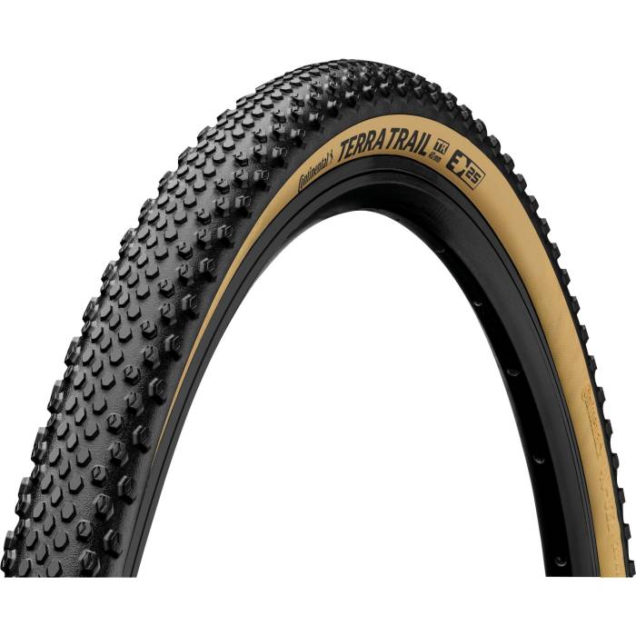 Continental gravel-cyclocross kerékpáros külsõ gumi 40-622 Terra Trail ProTection 28x1,5, tubeless ready, fekete/krém hajtogathatós Skin