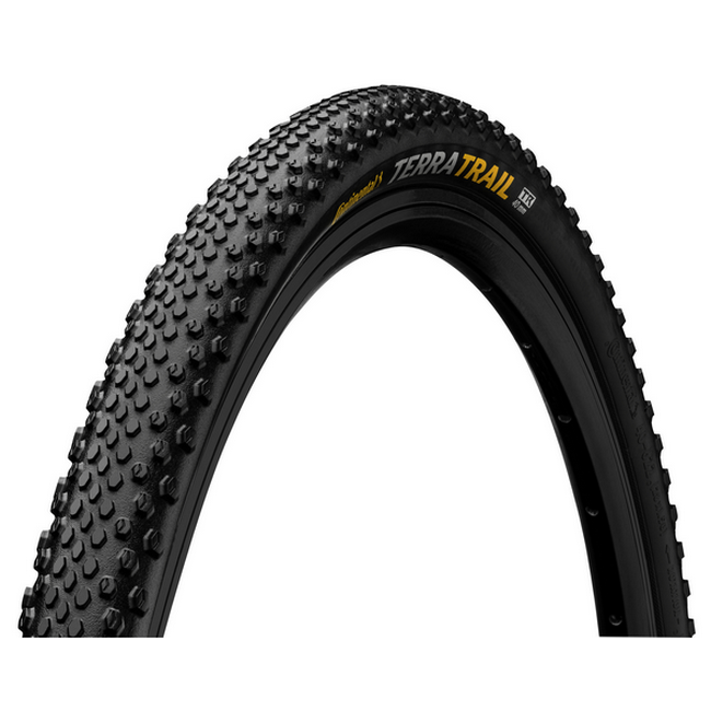 Continental gravel-cyclocross kerékpáros külsõ gumi 35-622 Terra Trail ShieldWall 28x1,35, tubeless ready, fekete/fekete hajtogathatós Skin SL