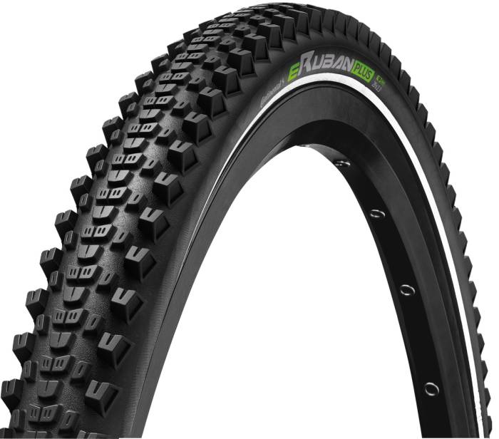 Continental MTB kerékpáros külsõ gumi 62-406 eRuban Plus 20x2,4 fekete/fekete drótos reflektoros Skin SL